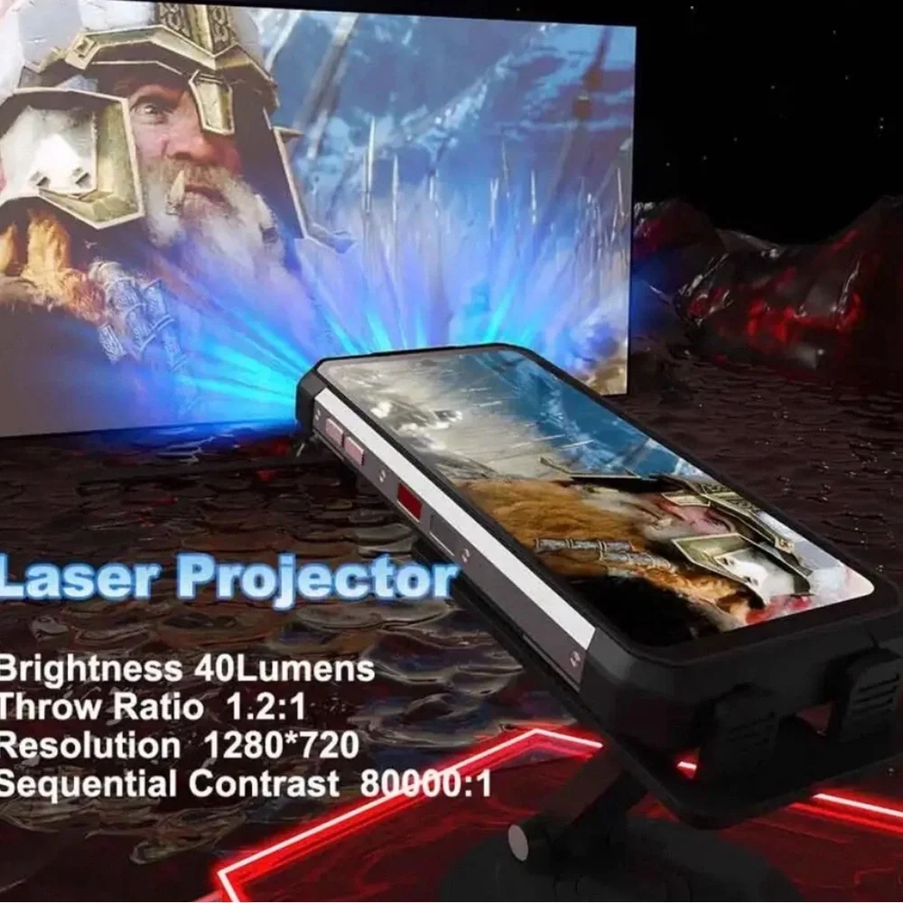 Case New 4G TANK 2 Pro Rugged Projector Phone Android Waterproof Camp Light 512g